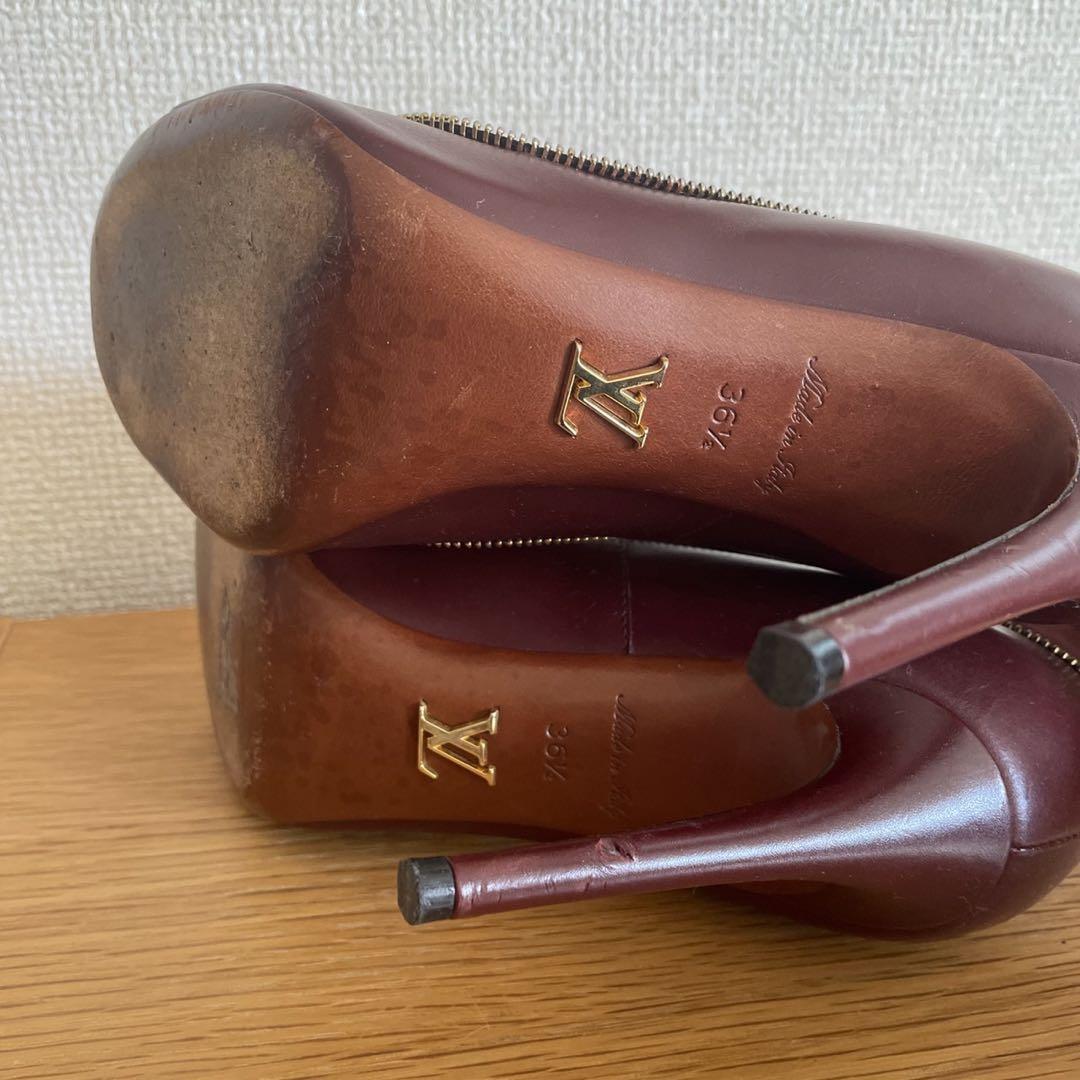LOUIS VUITTON Pumps Heel Suede x Leather Brown EU36.5/US6.5 LOUIS VUITTON Pumps Heel Suede x Leather Brown EU36.5/US6.5