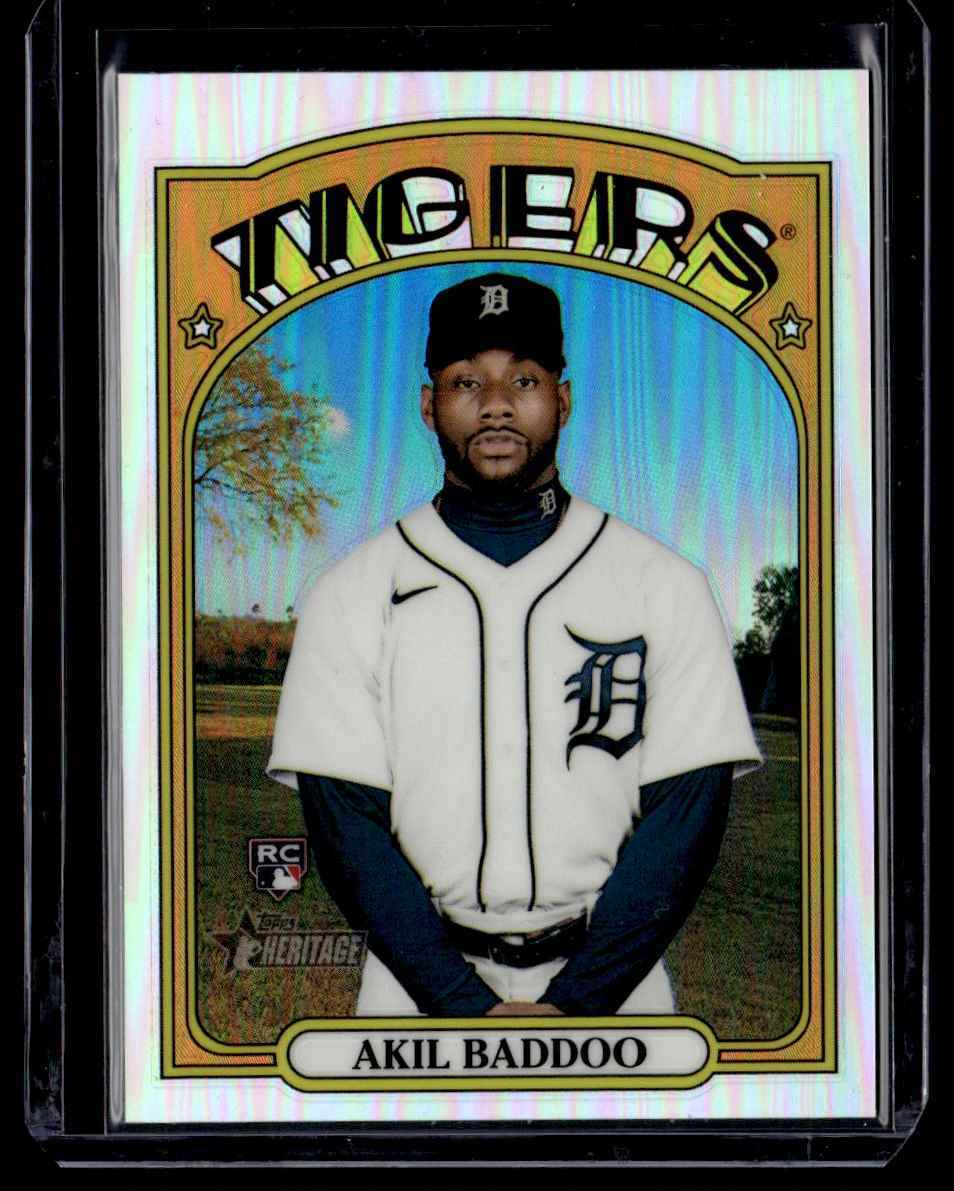 2021 Topps Heritage Chrome Refractor Akil Baddoo RC 369/572 Detroit Tigers #540
