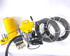 120' Kit S75 BLUEROCK ® 3/4" to 4" Sectional Drain Machine Snake  Sewer Cleaner 