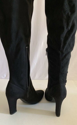 New UNISA ROMI UNSAROMI Over The Knee Boots Women Sz 7.5 Medium - Black Suede - Picture 8 of 9