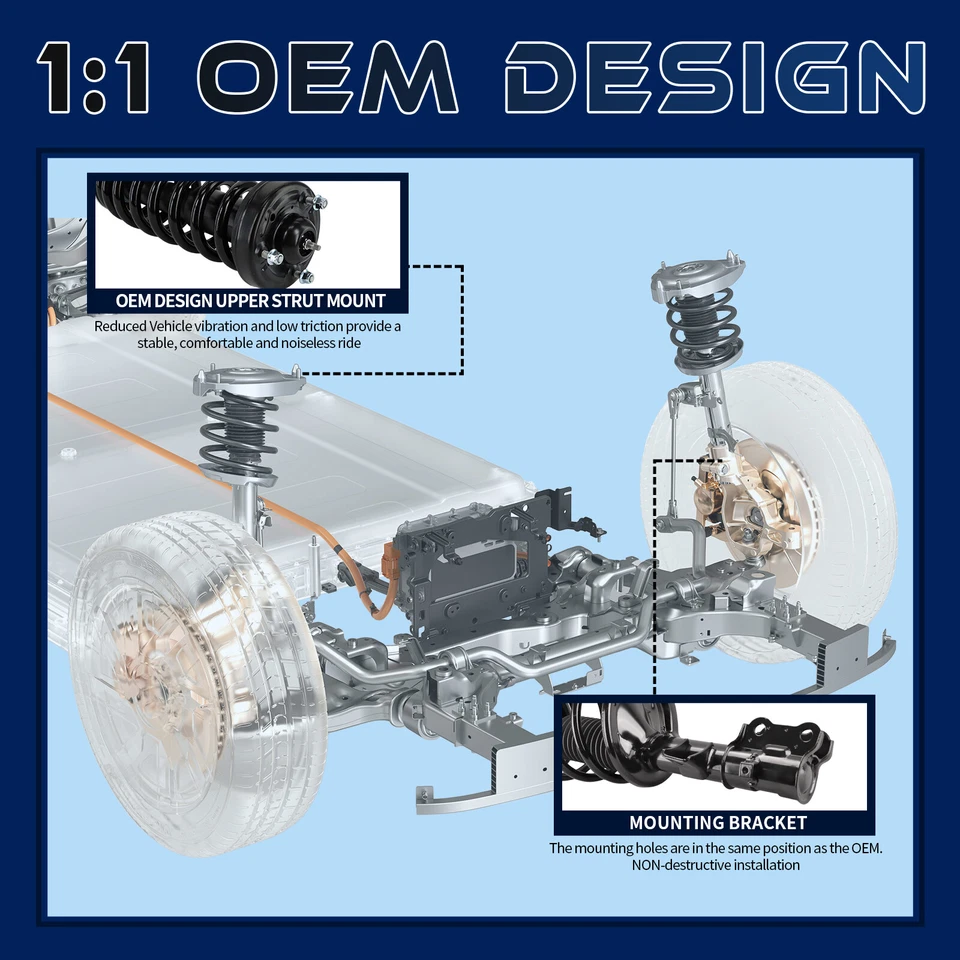 Pair Front Struts w/ Coil Spring for 2010 2011 2012 2013 2014 2015 Toyota Prius - Image 3 of 4