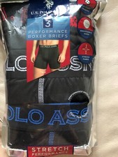 U.S. Polo Assn. Black Stretch Performance Boxer Briefs Pack of 3 Size Medium
