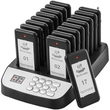 Restaurant Wireless Guest Paging System 16 Beepers Queuing Calling Pagers Knob
