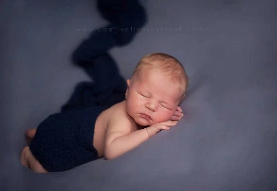 Newborn Photo Prop: Slate Blue Bean Bag Blanket for Newborn Photo Shoot