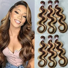 Bestsojoy Brazilian Body Wave Human Hair Weave 3 Bundles Highlight Body Wave