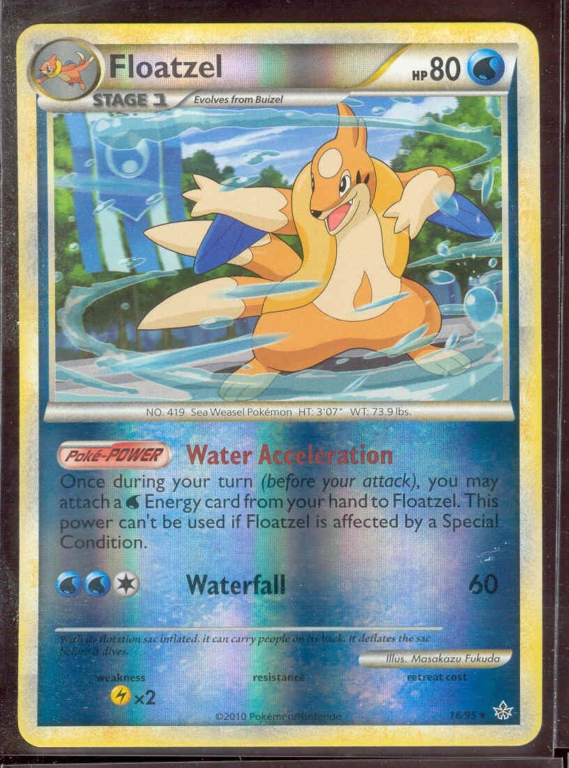 Pokemon FLOATZEL 16/95 HS Unleashed RARE Rev Holo - MINT