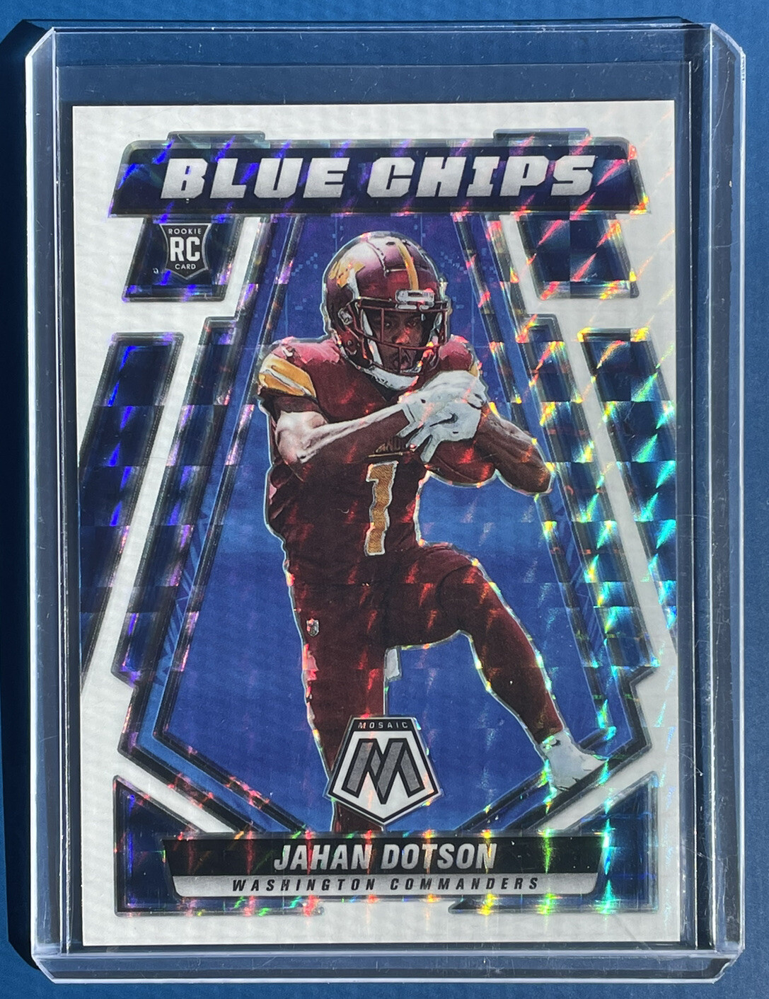 2022 Mosaic Blue Chips Jahan Dotson WHITE PRIZM ROOKIE /25 Washington SSP