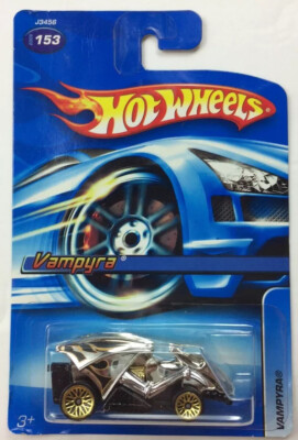2006 Hot Wheels Collector #153 VAMPYRA Chrome w/Gold Lace Spoke Wheel J3456 3+