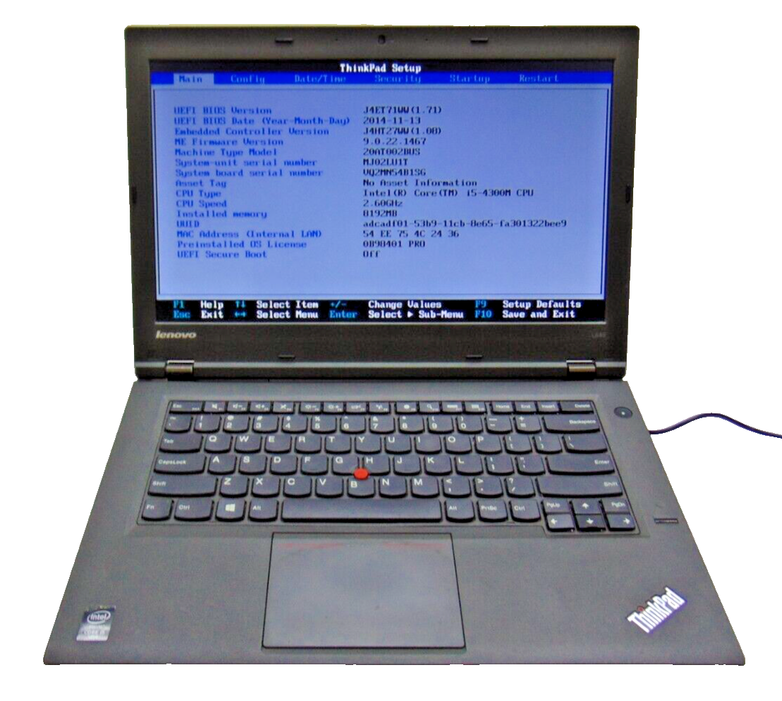 Lenovo ThinkPad L440 I5 4300M vPRO 256GB SSD 8GB RAM Laptop