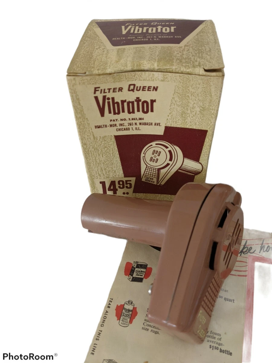 Vintage Filter Queen Vacuum Vibrator+Sudser+Hair Dryer+Shag Rug & 1960' Brochure