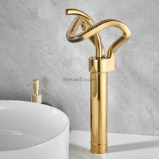 Luxury Abstract Loop Basin Mixer Tap Single Lever Deck Mount Waterfall Faucet