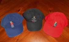 NWT! Polo Ralph Lauren Men's Bear Hat Set of 3 Baseball Cap RL 13 Red Navy Black