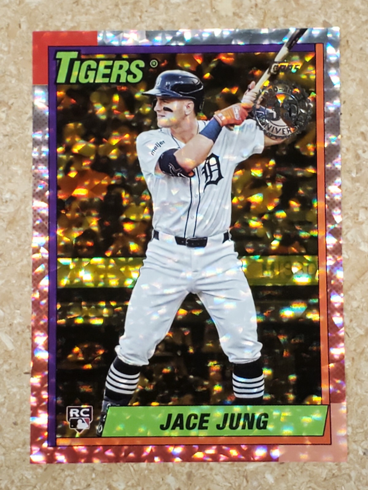 Jace Jung 2025 Topps 1990 35th Anniversary Gold Rookie Parallel #28/50 Tigers RC