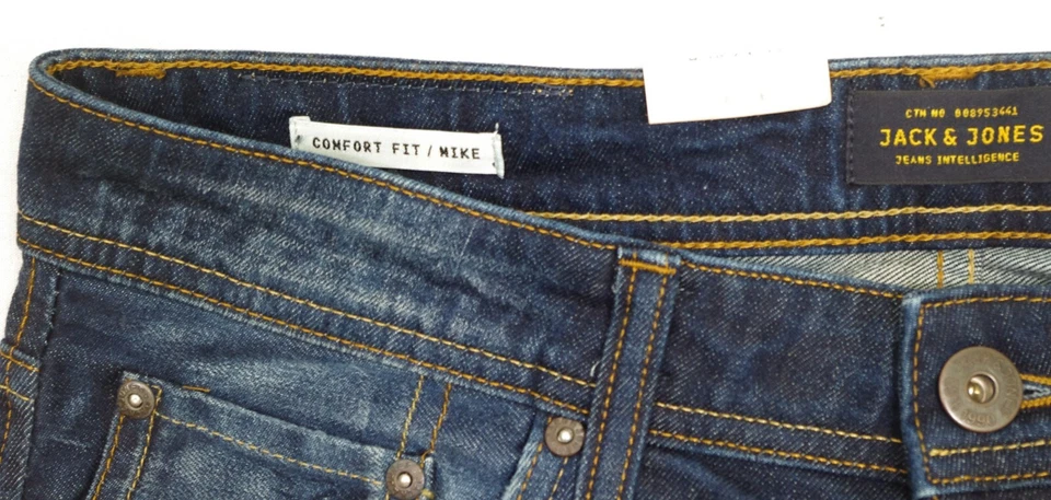 JACK&JONES Vaqueros Rectos Mike Azul Oscuro Hombre Algodón Elástica 30/32 - Imagen 4 de 4