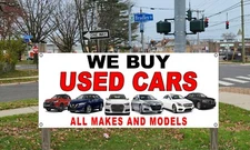 We Buy USED CARS all makes & models vinyl Banner sign Many Sizes Available