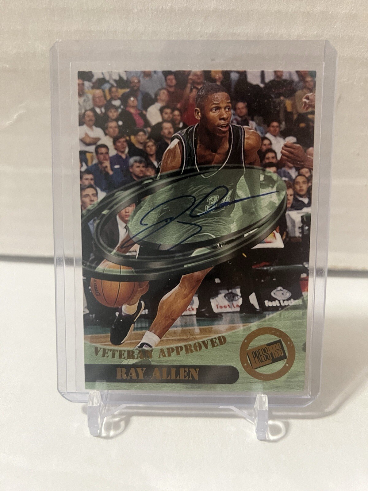 Ray Allen Autographed Signed 1998 Press Pass Double Threat Auto Veteran Approved 