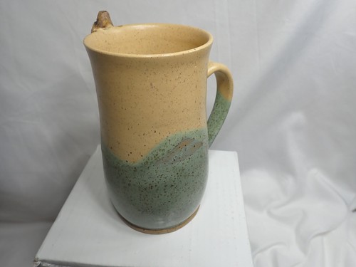 Large Clay Turtle Pottery Cup Mug with Turtle Whistle 6.5" tall Great Condition - Picture 2 of 4
