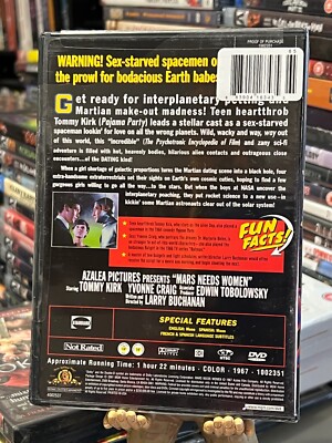 Mars Needs Women (DVD) Tommy Kirk, Yvonne Craig, MGM Midnite