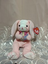 Ty Beanie Baby - Eggerton The Pink Easter Bunny Holding An Egg - Mint Retired 