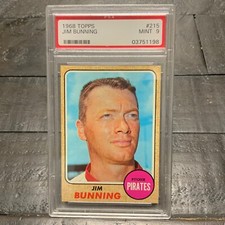 1968 Topps Jim Bunning #215 *Pirates* PSA 9 MINT