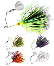 5PCS Spinnerbait Spoon Fishing Lure Buzzbait 8.5cm/9g Blade Skirted Bait Bass