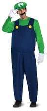 Brand New Nintendo Super Mario Bros. Deluxe Luigi Adult Costume