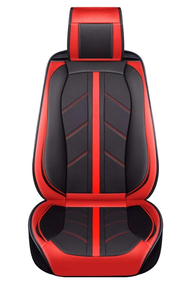 Красные черные спортивные чехлы на передние автомобильные сиденья из искусственной кожи для Peugeot 207 307 407 508 - Изображение 3 из 4