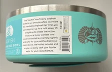 Toadfish Non-Tipping Stainless Steel Dog Bowl - Teal, Gently Used