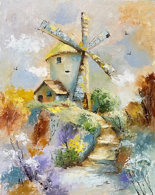 Original impressionistisches Landschaftsölgemälde auf Leinwand.