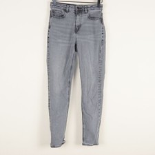 American Eagle Stretch Washed Gray Mom Jeans Womens Sz 0 Regular