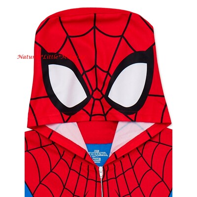 Spiderman Pyjama Spiderman Kinder Pyjamas Gemütlicher Fleece Onesie Jumpsuit mit Kapuze