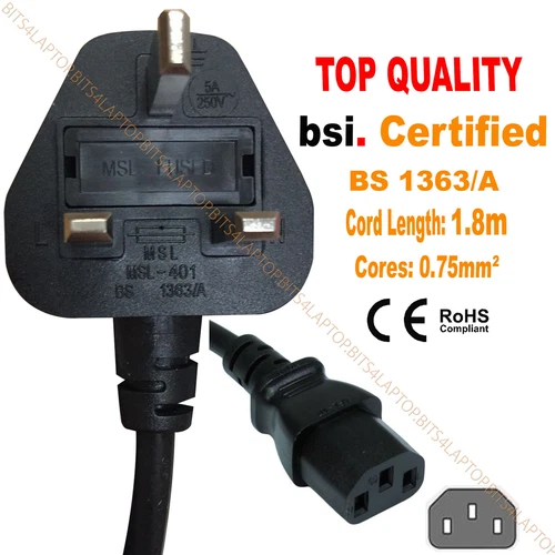 3-poliges UK-Netzkabel IEC C13 Stromkabel für AOC Q32V4 Monitor