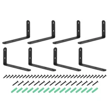 8Pack 4.92"x2.95" L Angle Bracket Corner Braces Stainless Steel W/Screws Black
