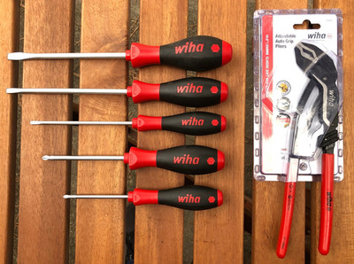 Wiha 6pc Screwdriver and Adjustable Auto Grip Pliers Set