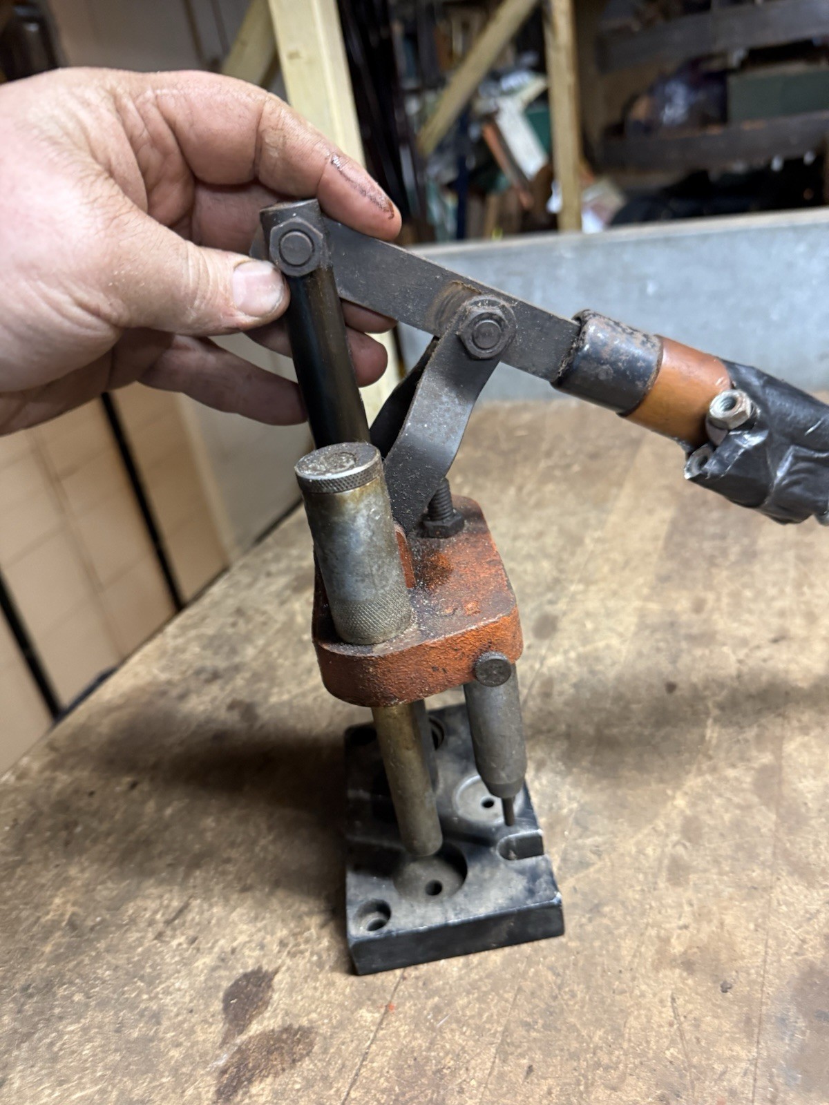 Vintage Old Lyman Shotgun Ammo Reloading Hand Operated Die Press Tool Parts USA