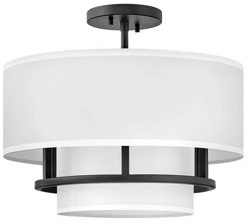 Hinkley Graham 16" Wide Black 3 Light Ceiling Light - Picture 2 of 8