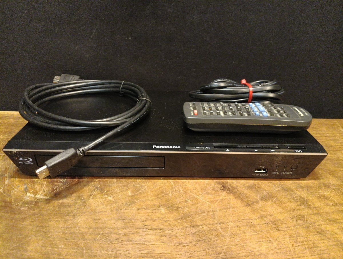 Rhy) PANASONIC DMP-BD89 Blu-Ray Disc Player W/ Remote & Cords