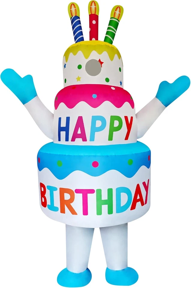 Divertido Disfraz Inflable de Pastel de Cumpleaños Juegos con disfraces Traje Inflable/Traje para Adulto/Abirdo Foto 3 de 4