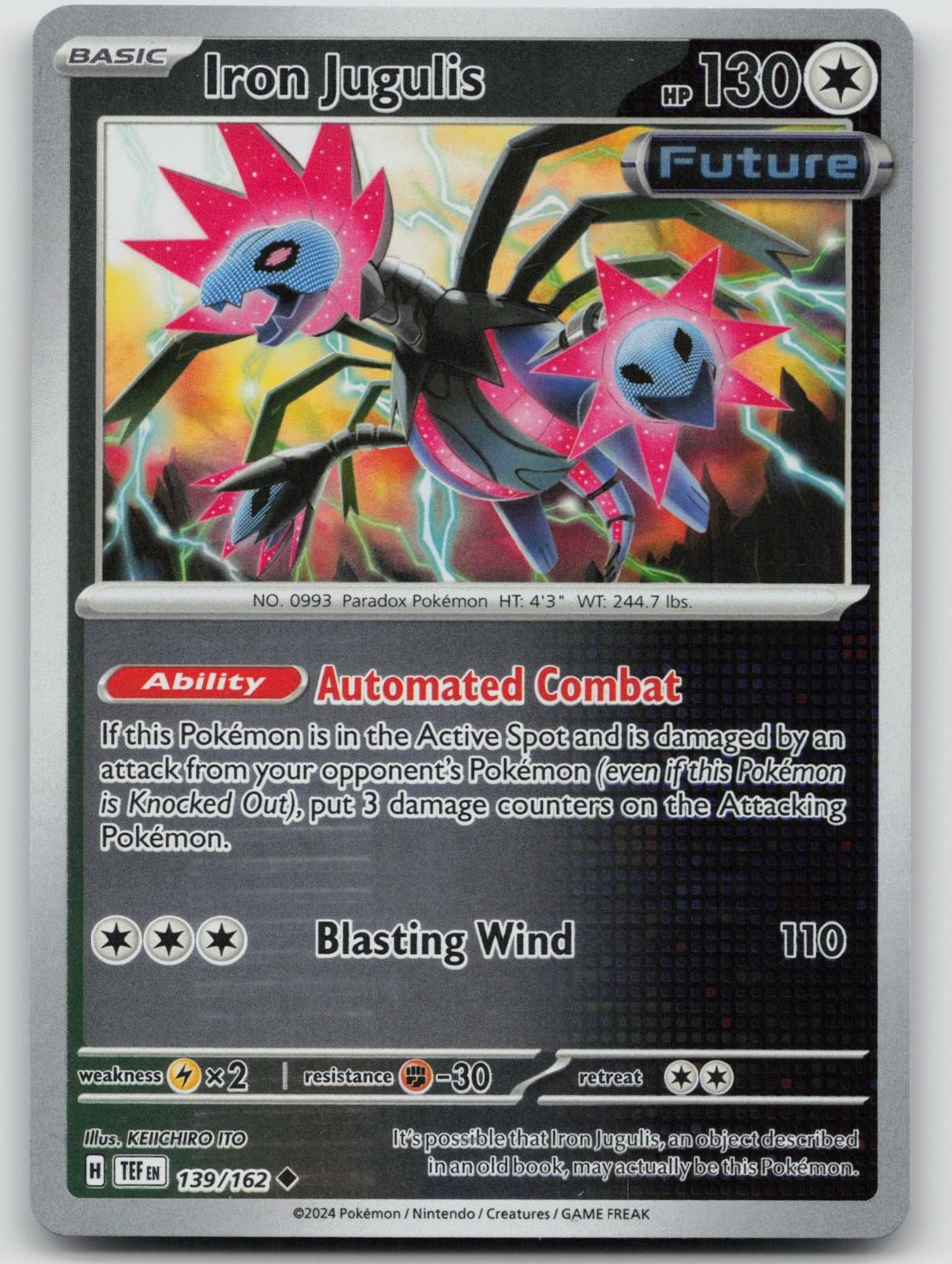 Iron Jugulis 139/162 Uncommon Temporal Forces Pokemon Reverse Holo Near Mint