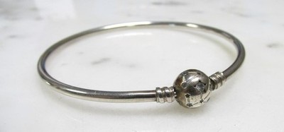 PANDORA Stars & Galaxy Sterling Silver Bangle Bracelet ~ 10g ~ 5-K286