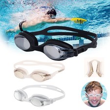 Adult Swimming Goggles Waterproof Anti-Fog Swim Glasses UV Shield Adjustable New