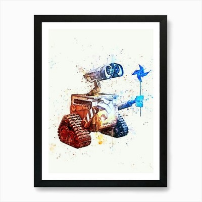 wall e aquarell 1 Kunstdruck gerahmt Wandbild Poster Leinwanddruck Bild