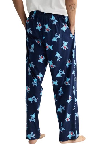 Men's Disney Lilo & Stitch Pajama Pants Sleepwear Loungewear Blue All-Over Print - Bild 3 von 5