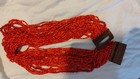 Monies Gerda Lynggaard Vintage Red Coral Glass Wood Buckle Necklace 22' NICE — photo 4