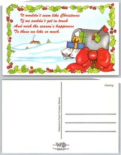 Vintage Christmas Postcard Mailbox Snow Holly Paula Thompson Stettner Art