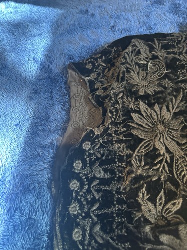 Johnny Was Callisto Black Velvet Swing Floral Embroidered Blouse Sz Lg NWT Boho - Picture 10 of 12