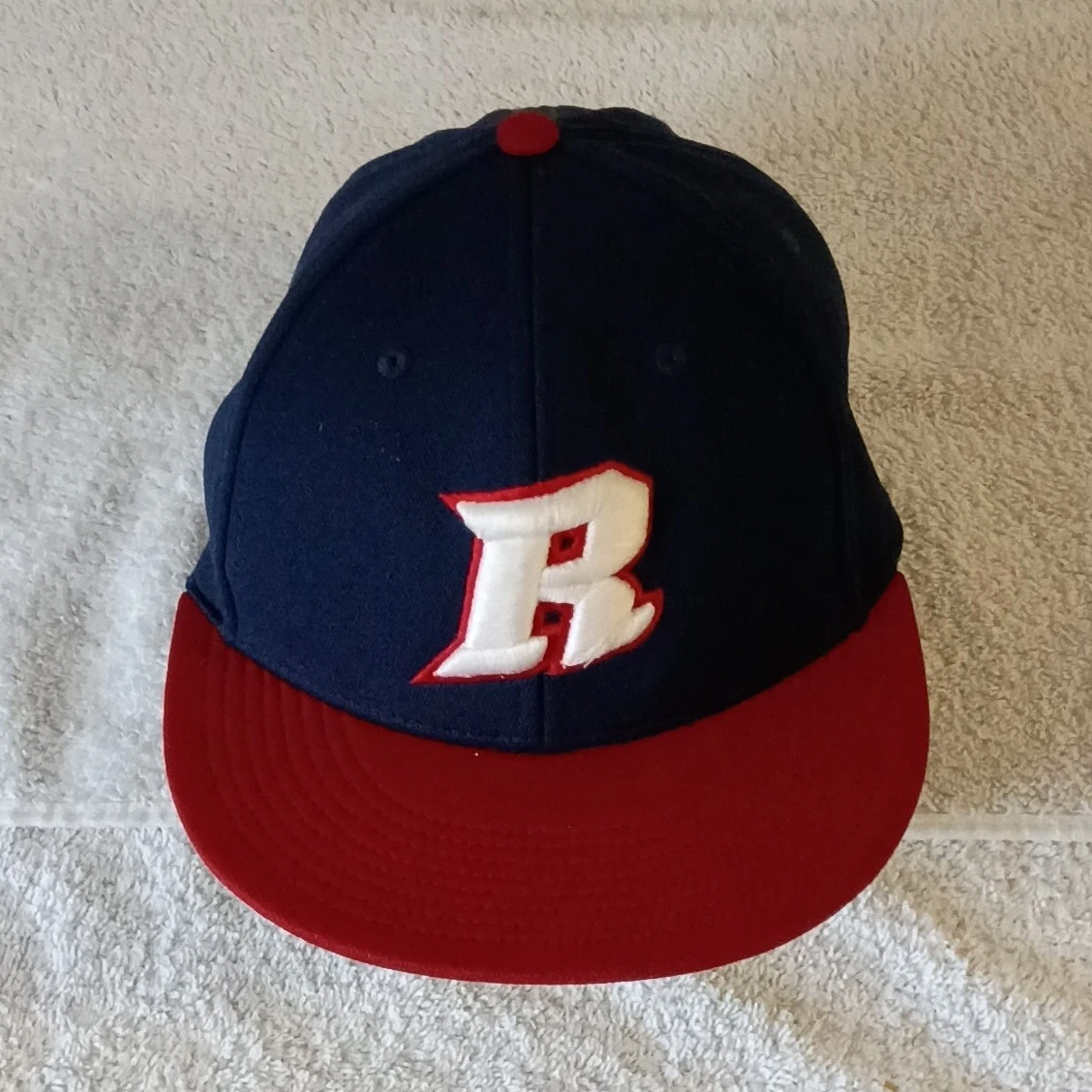 OC Sports Navy/Red/White Flex Fit Stretch Solid Unisex Adult Baseball Cap S/M