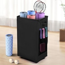 Yoga Mat Storage Racks, Home Gym Storage Rack with Wheels, Yoga Mat Holder Si...