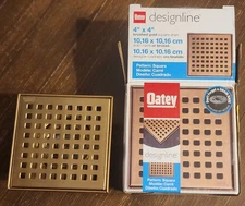 Oatey 4 X 4 in. Matte Gold Steel Shower Drain. 