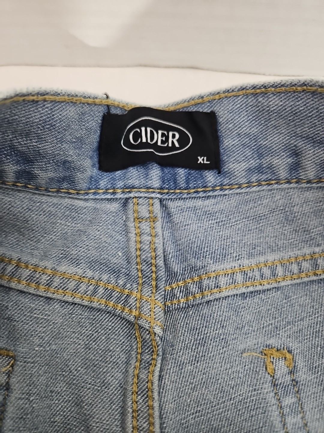 Cider Womens Distressed Patchwork Blue Denim Jean… - image 5